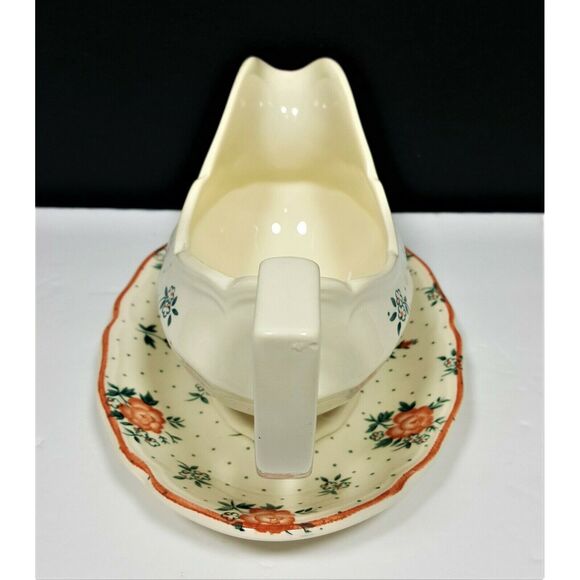 Johnson Bros Monticello Ironstone Gravy Boat w/ Det. Underplate England 1983 - Picture 3 of 8